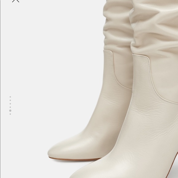 white knee high boots zara